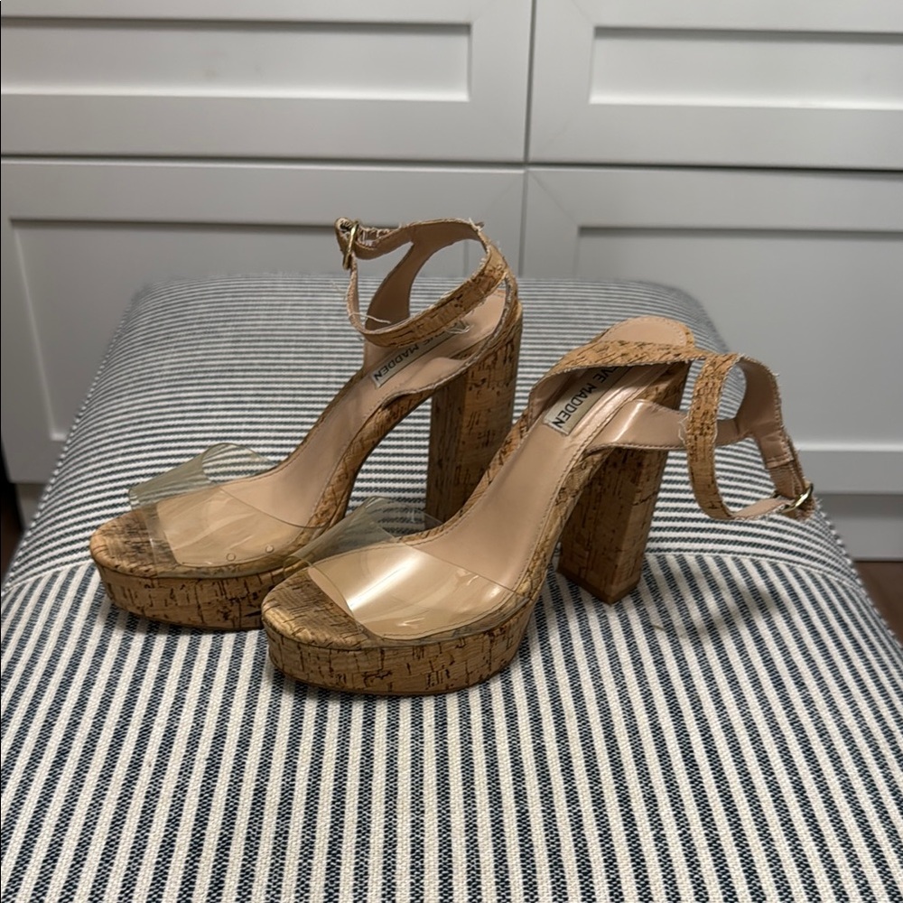 Steve Madden Tan Chunky Heels